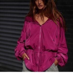 Free People Movement Women's XS Pink Oversized Morning To Midnight Jacket New